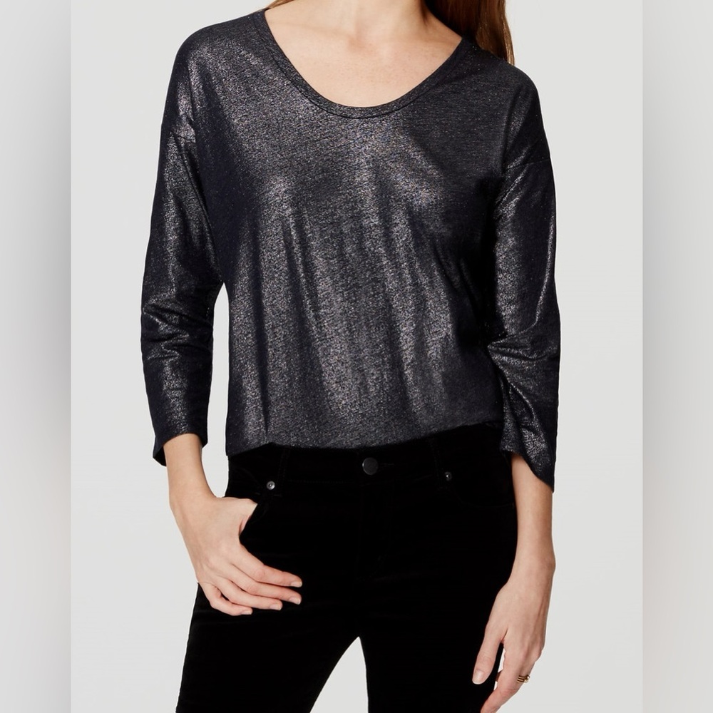 Ann Taylor Loft Vintage Soft Metallic t-shirt size M